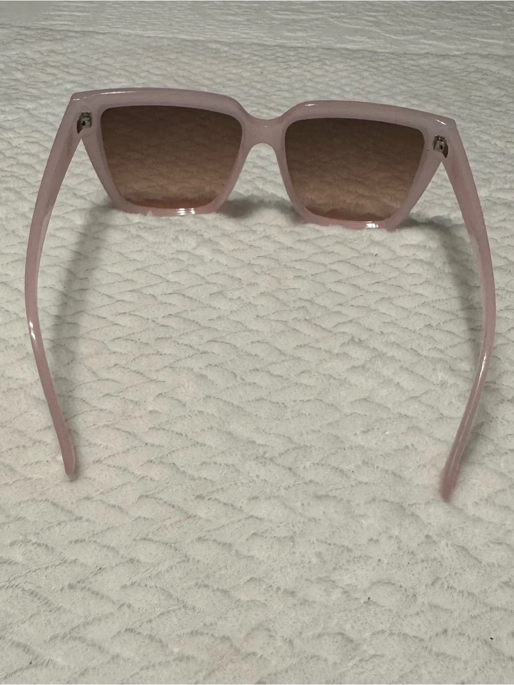 Translucent Pink Women's Fashion Sunglasses with Gold Accent